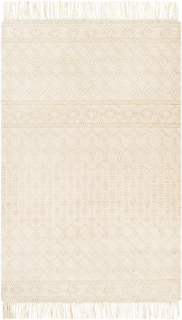 Hauteloom Brothers BROT White Woven/Flatwoven Wool Rug