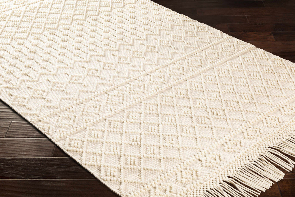 Hauteloom Brothers BROT White Woven/Flatwoven Wool Rug