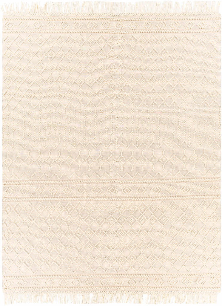 Hauteloom Brothers BROT White Woven/Flatwoven Wool Rug