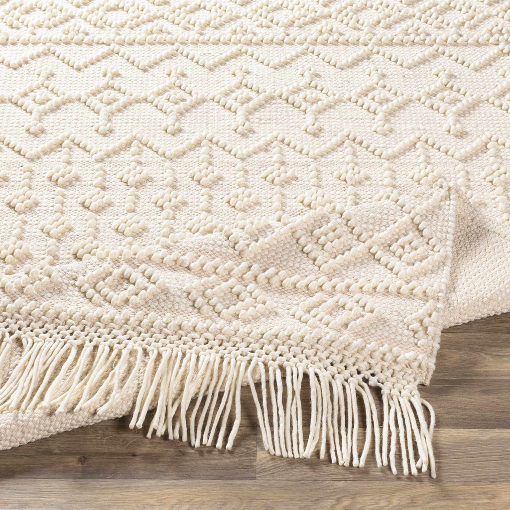 Hauteloom Brothers BROT White Woven/Flatwoven Wool Rug