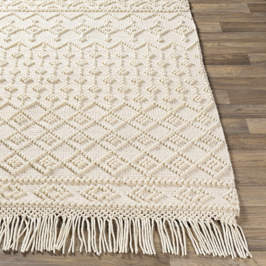Hauteloom Brothers BROT White Woven/Flatwoven Wool Rug