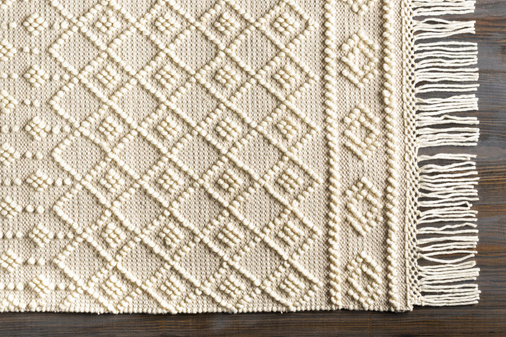 Hauteloom Brothers BROT White Woven/Flatwoven Wool Rug