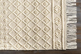 Hauteloom Brothers BROT White Woven/Flatwoven Wool Rug