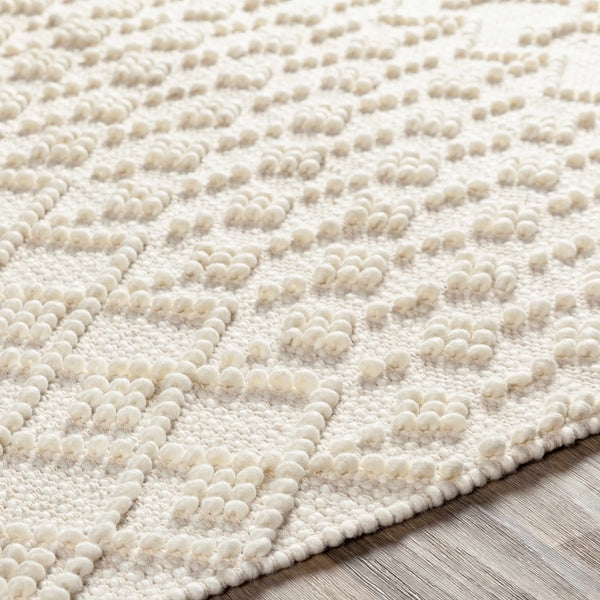 Hauteloom Brothers BROT White Woven/Flatwoven Wool Rug