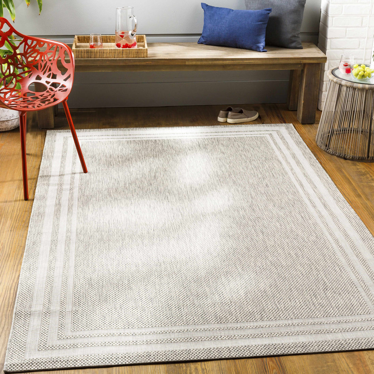Hauteloom Burradoo BRRVC Gray Machine Made Polypropylene Rug
