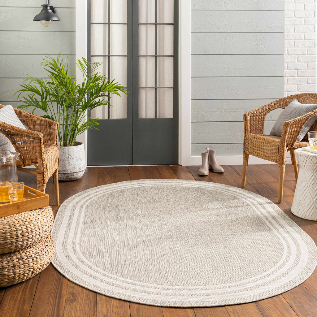 Hauteloom Burradoo BRRVC Gray Machine Made Polypropylene Rug