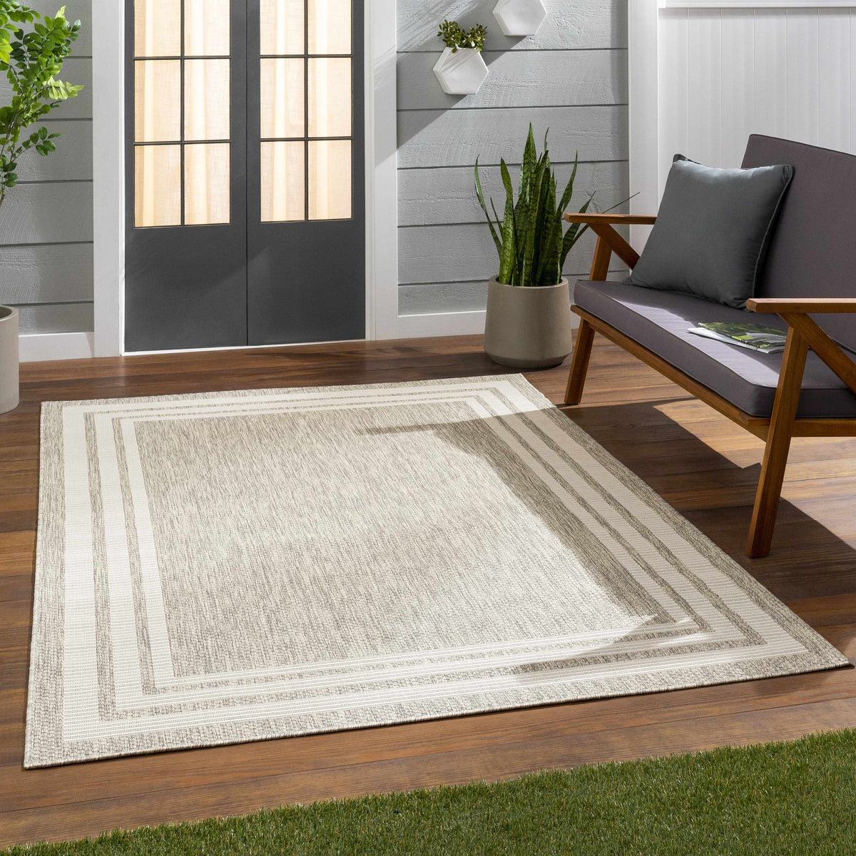 Hauteloom Burradoo BRRVC Gray Machine Made Polypropylene Rug