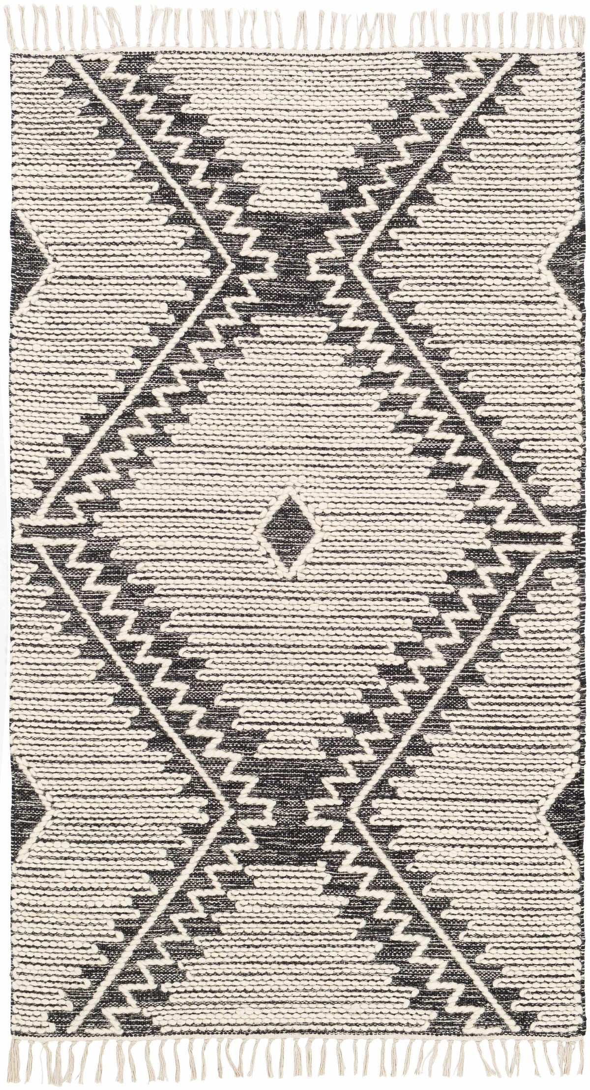 Hauteloom Brownhills BRWNH Black Woven/Flatwoven Cotton Rug