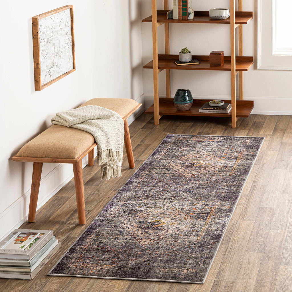 Hauteloom Basiad BSD Dark Purple Machine Made Polyester Rug