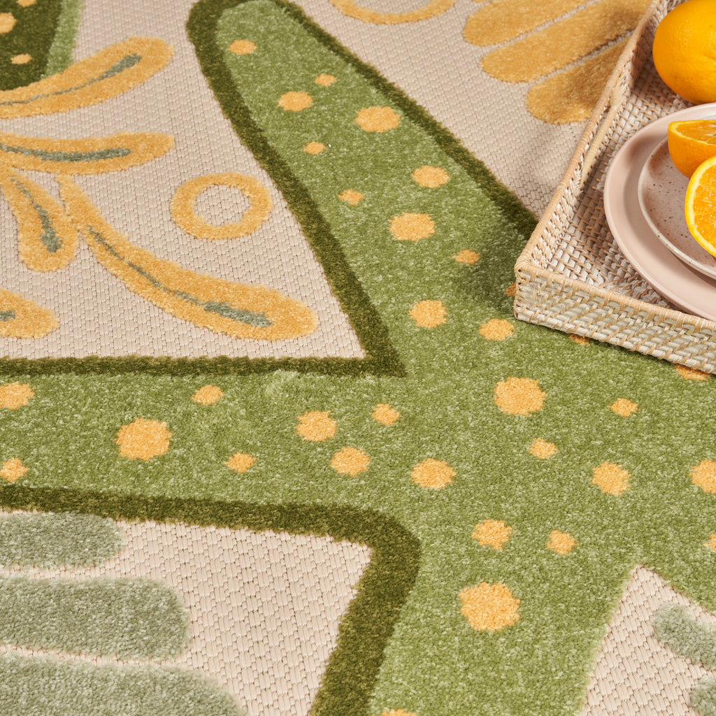 nourison aloha alh24 green yellow rug