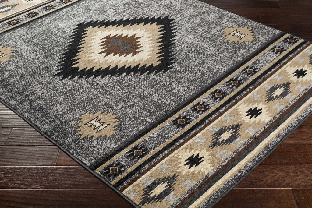 Hauteloom Buckhaven BUCKH Charcoal Machine Made Polypropylene Rug