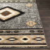 Hauteloom Buckhaven BUCKH Charcoal Machine Made Polypropylene Rug