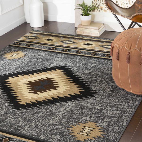 Hauteloom Buckhaven BUCKH Charcoal Machine Made Polypropylene Rug