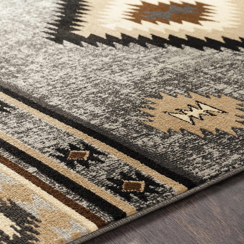 Hauteloom Buckhaven BUCKH Charcoal Machine Made Polypropylene Rug