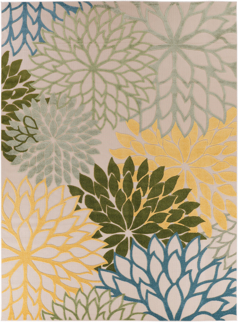nourison aloha alh05 green multicolor rug