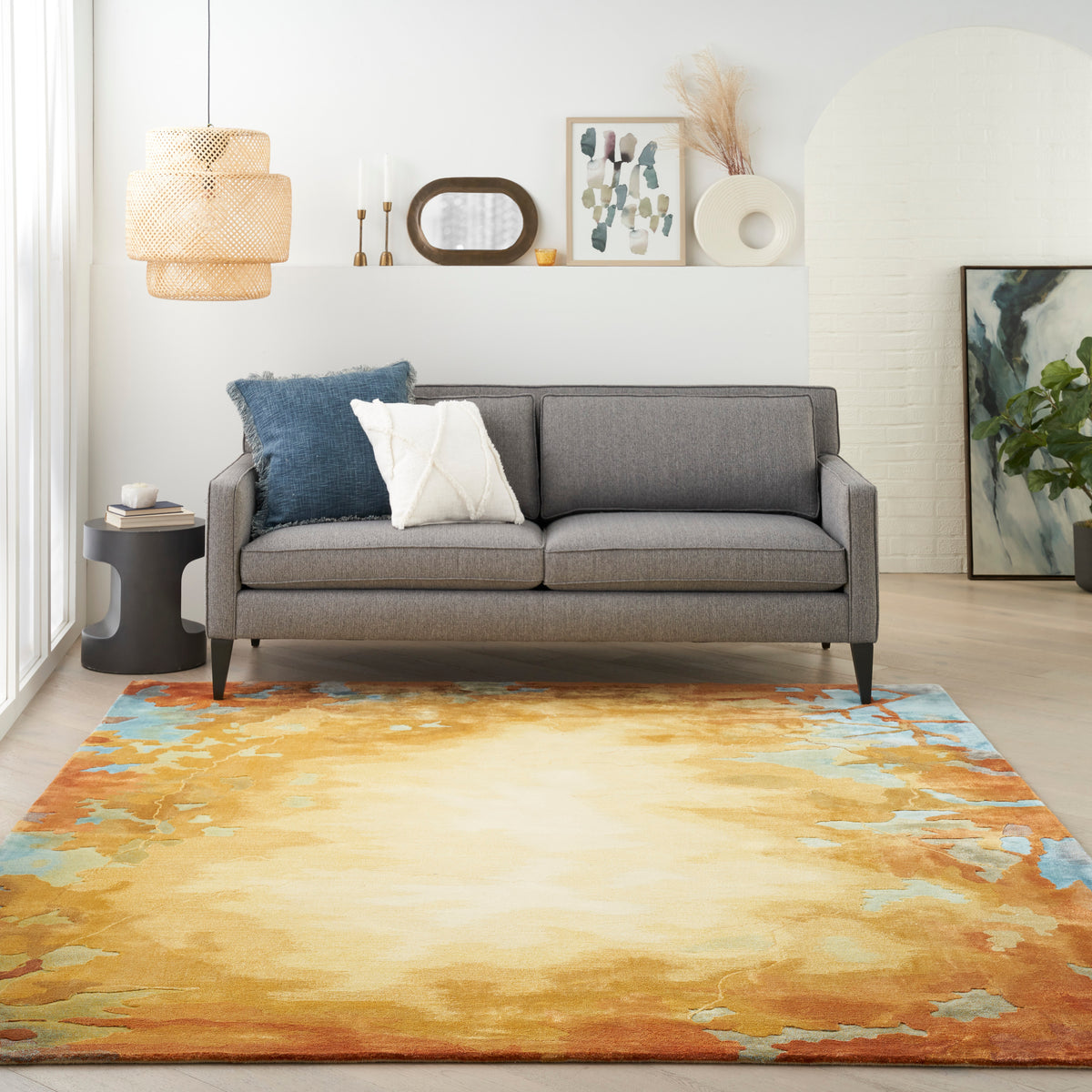 nourison prismatic prs29 gold multicolor rug