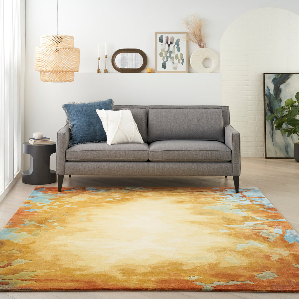 nourison prismatic prs29 gold multicolor rug