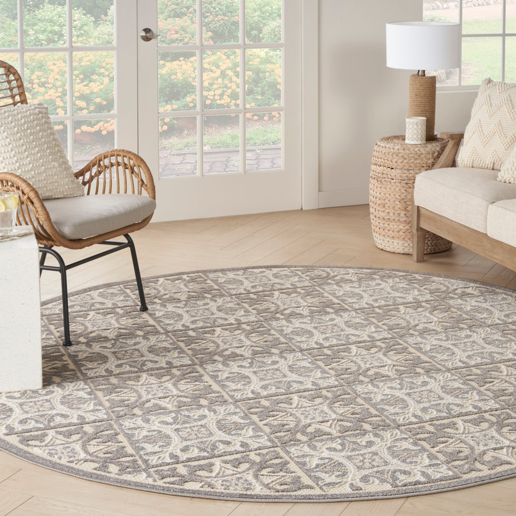 nourison aloha alh34 ivory grey rug