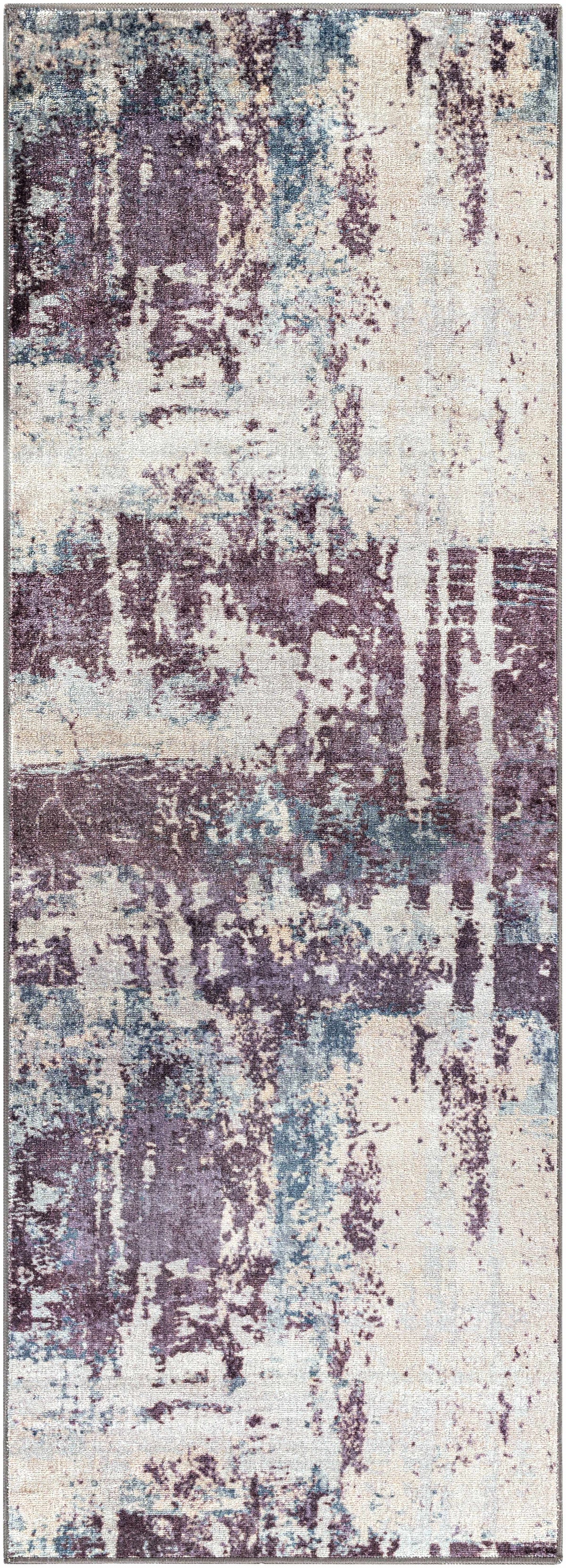 Hauteloom Busia BUSI Dark Purple Machine Made Polyester Rug