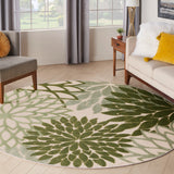 nourison aloha alh05 ivory green rug
