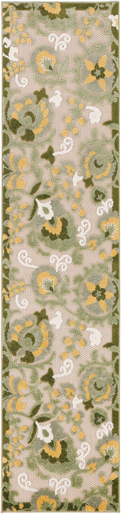 nourison aloha alh17 ivory green rug