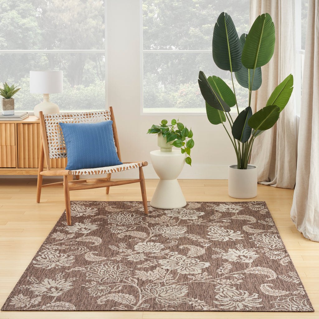 nourison garden oasis goa03 mocha rug