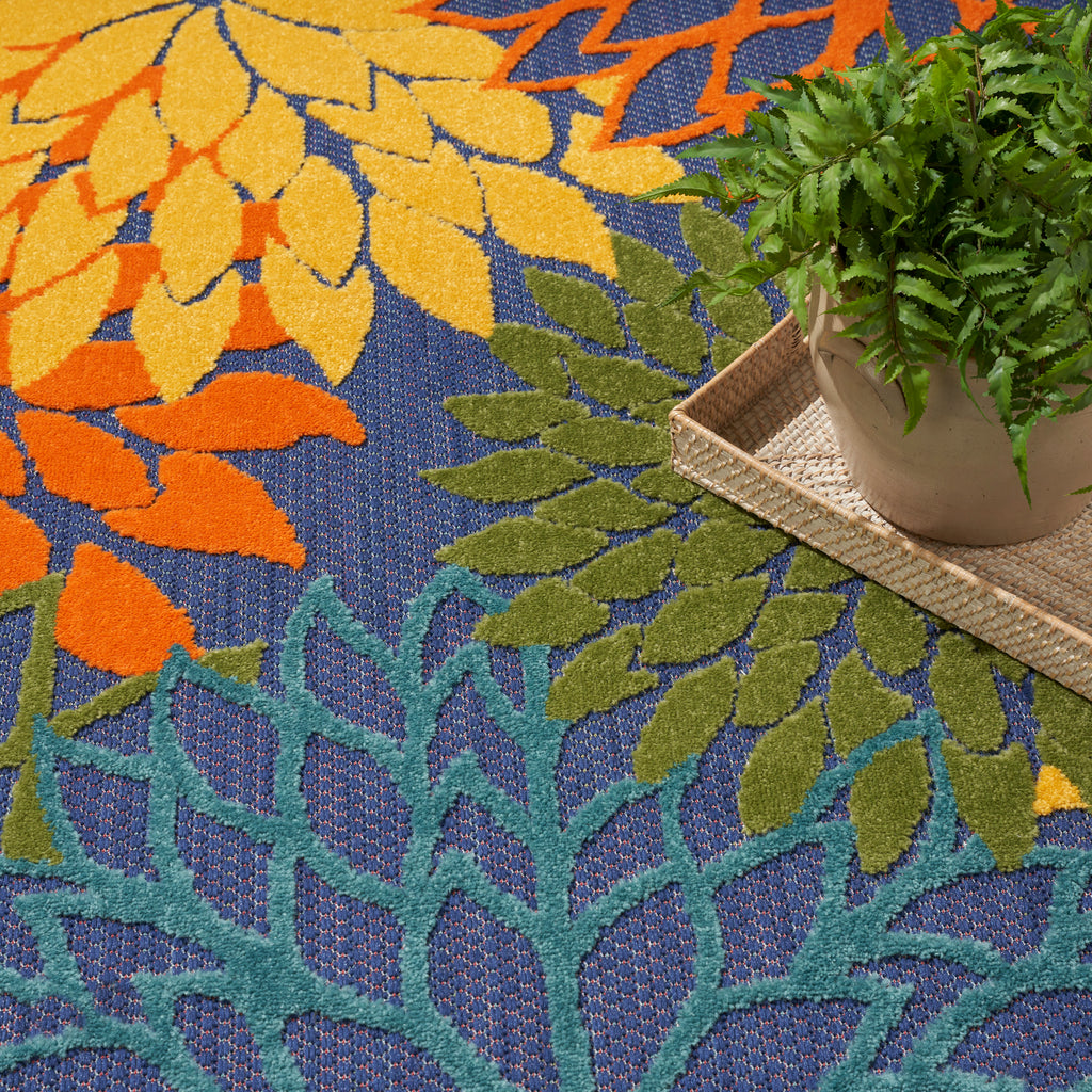 nourison aloha alh05 navy multicolor rug