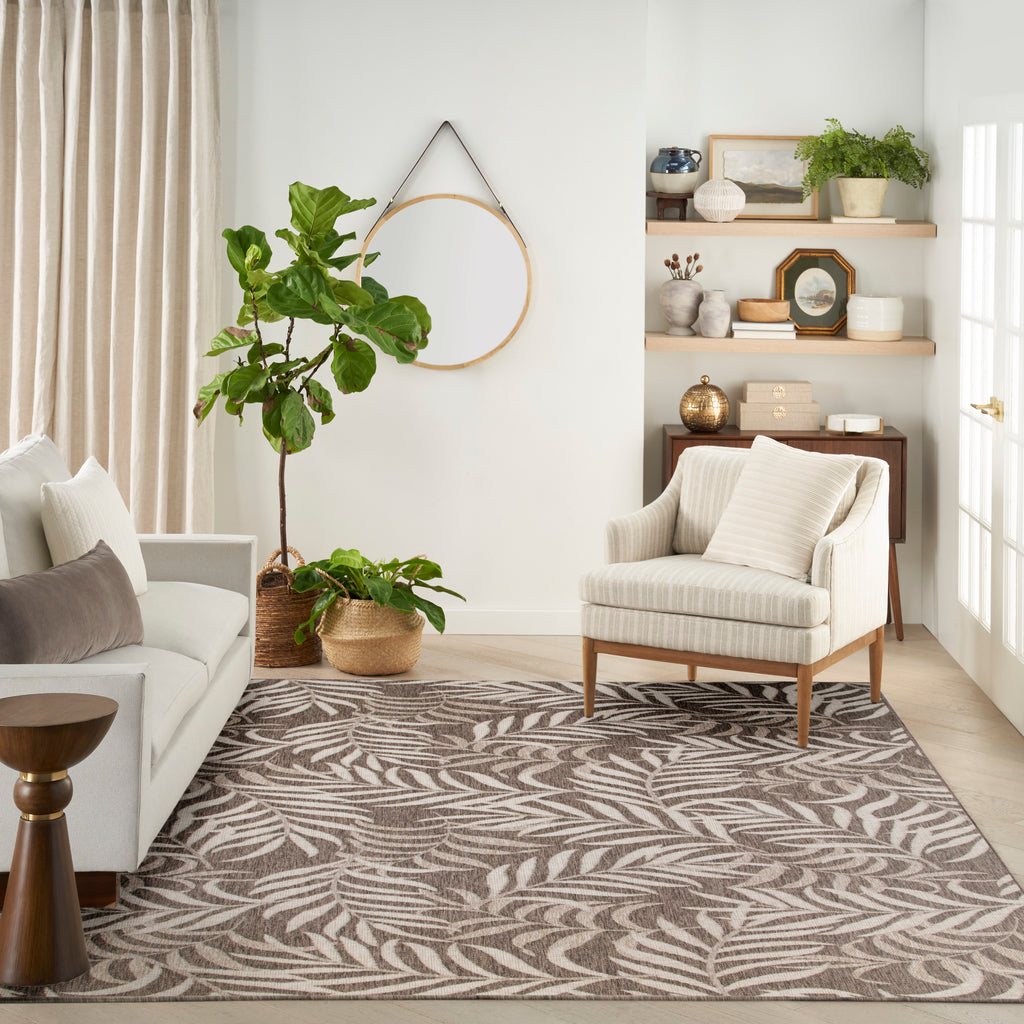 nourison garden oasis goa01 mocha rug