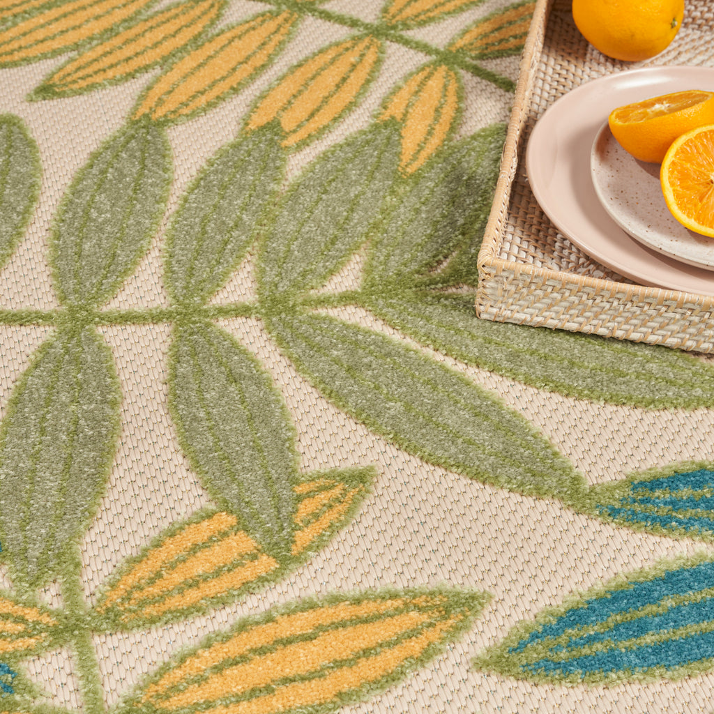 nourison aloha alh18 green multicolor rug