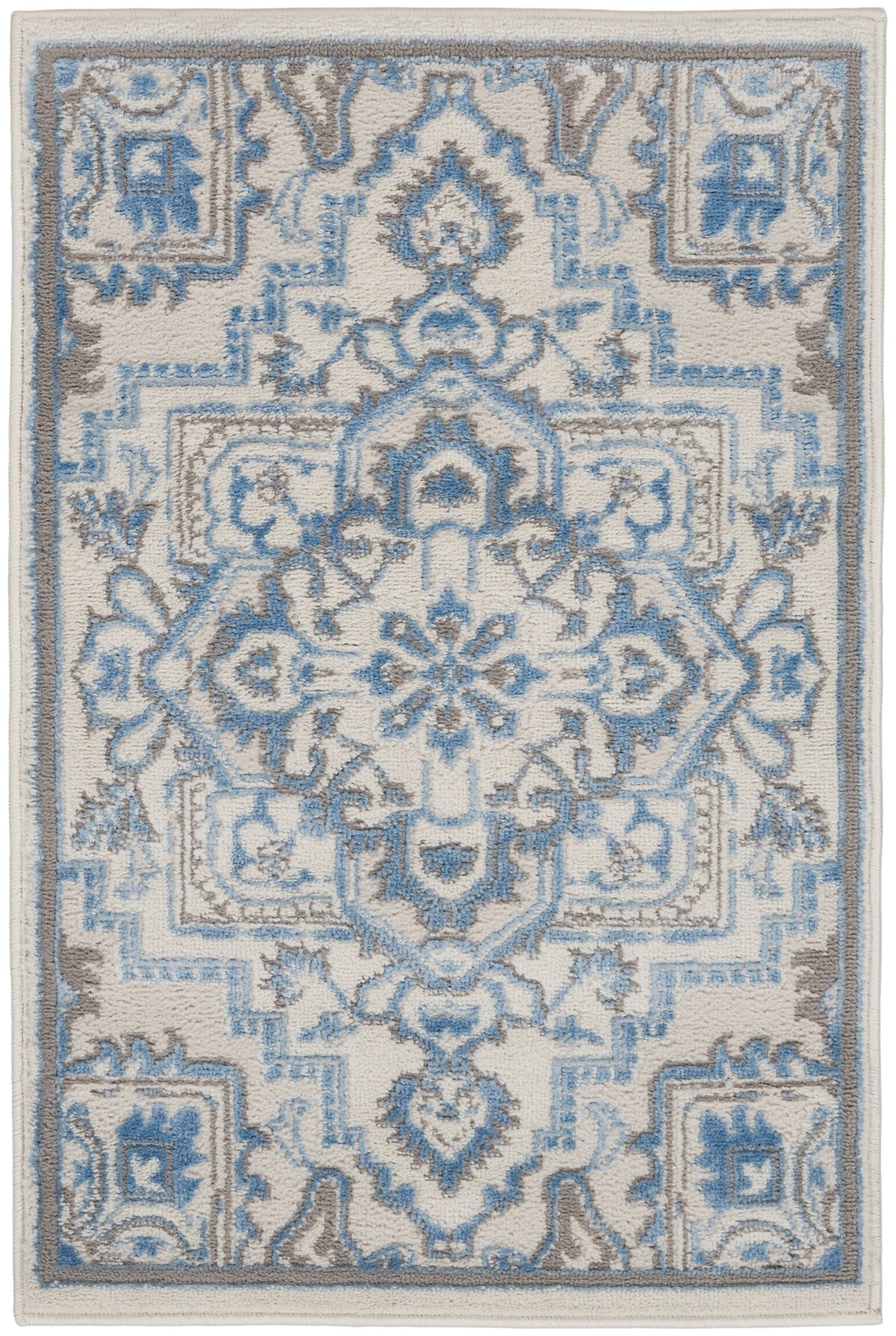 nourison elation etn10 ivory blue rug
