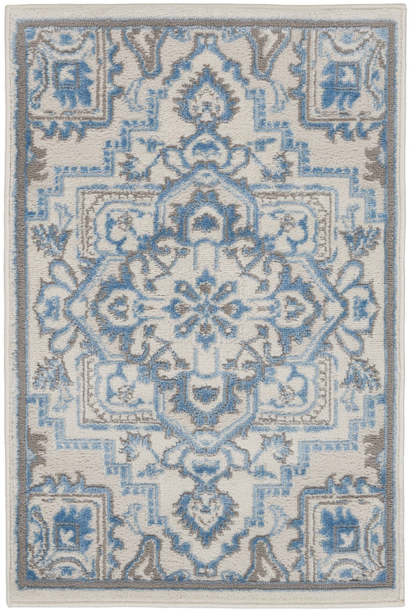 nourison elation etn10 ivory blue rug