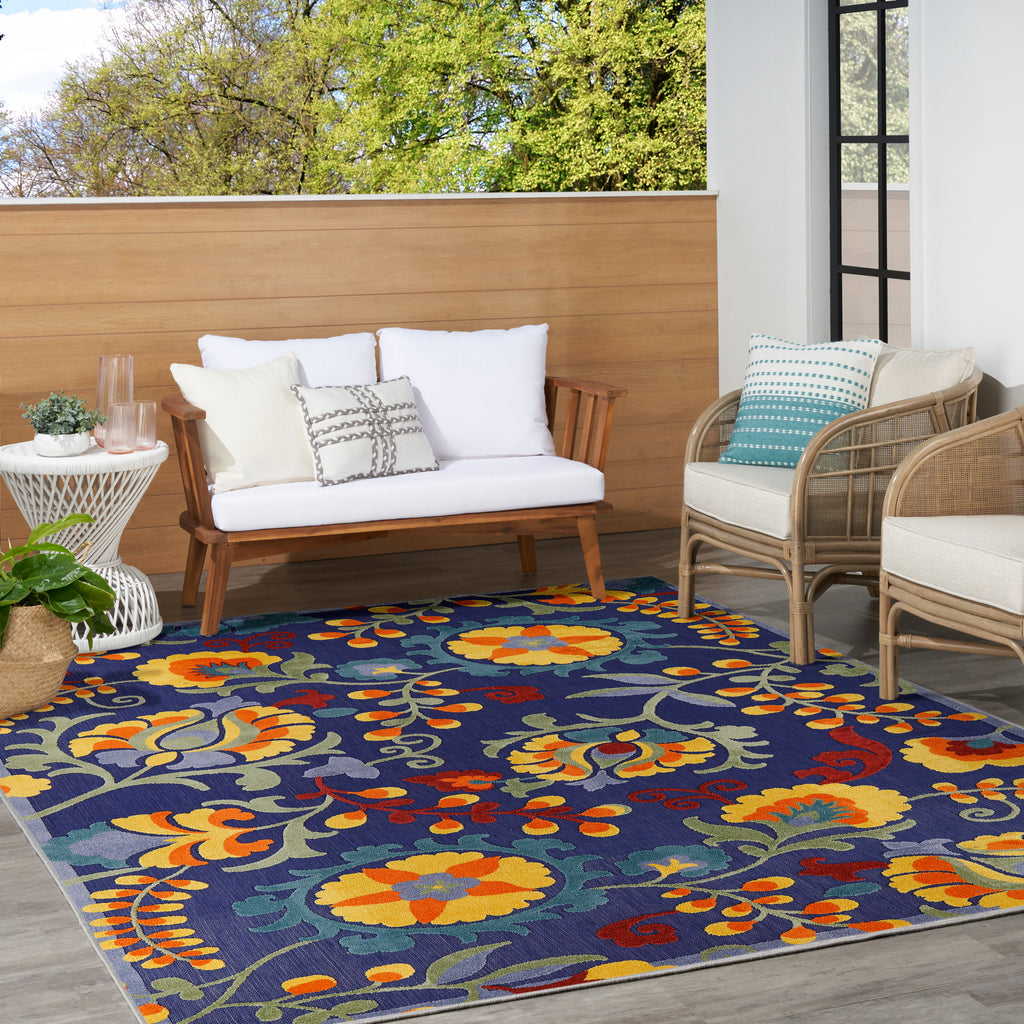 nourison aloha alh17 navy multicolor rug