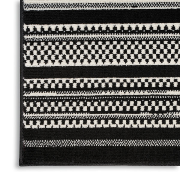 nourison grafix grf41 black white rug