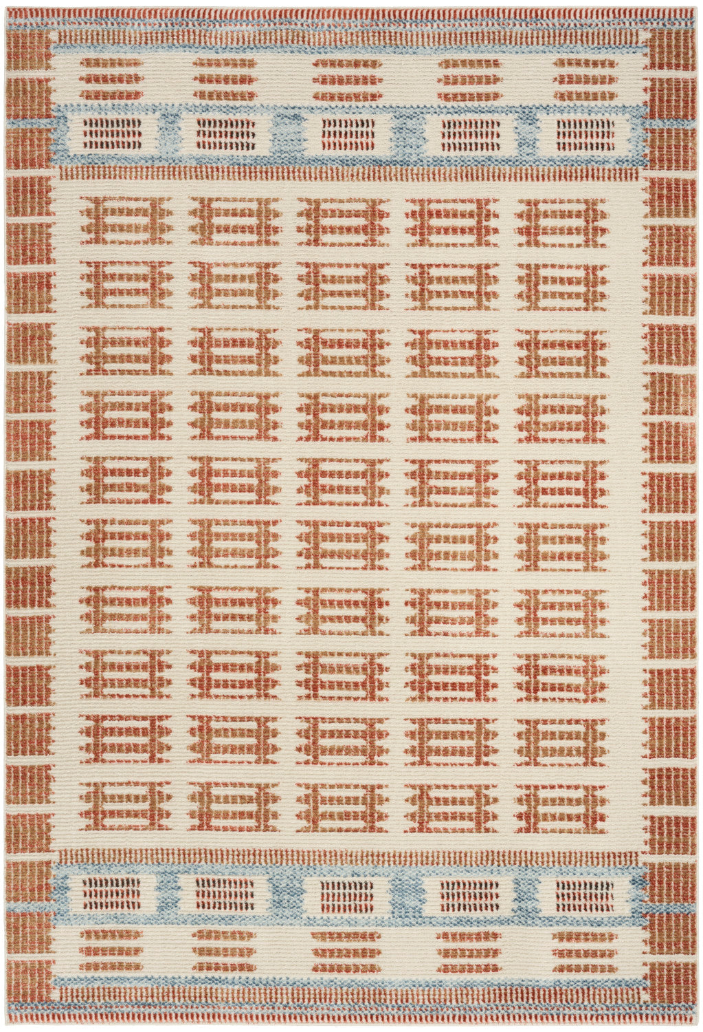 nourison nordic nrc16 ivory rust rug