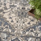 nourison quarry qua05 ivory blue rug