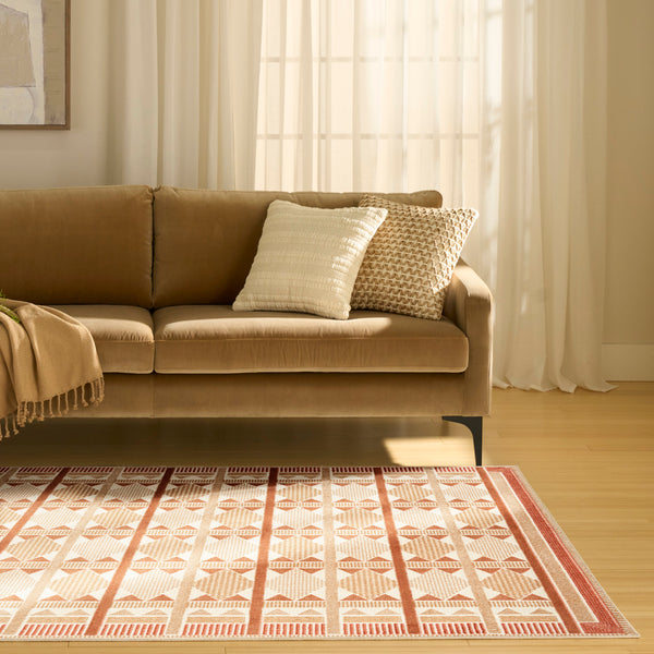 nourison nordic nrc06 rust rug