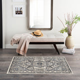 nourison quarry qua18 ivory navy rug
