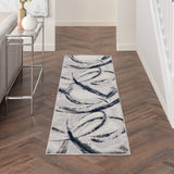 nourison brushstrokes bsk02 grey navy rug