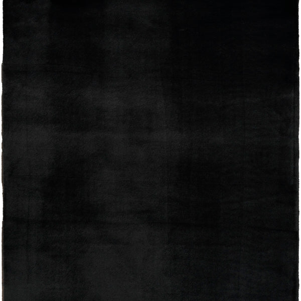 nourison soft plush rabbit fur sff01 black rug