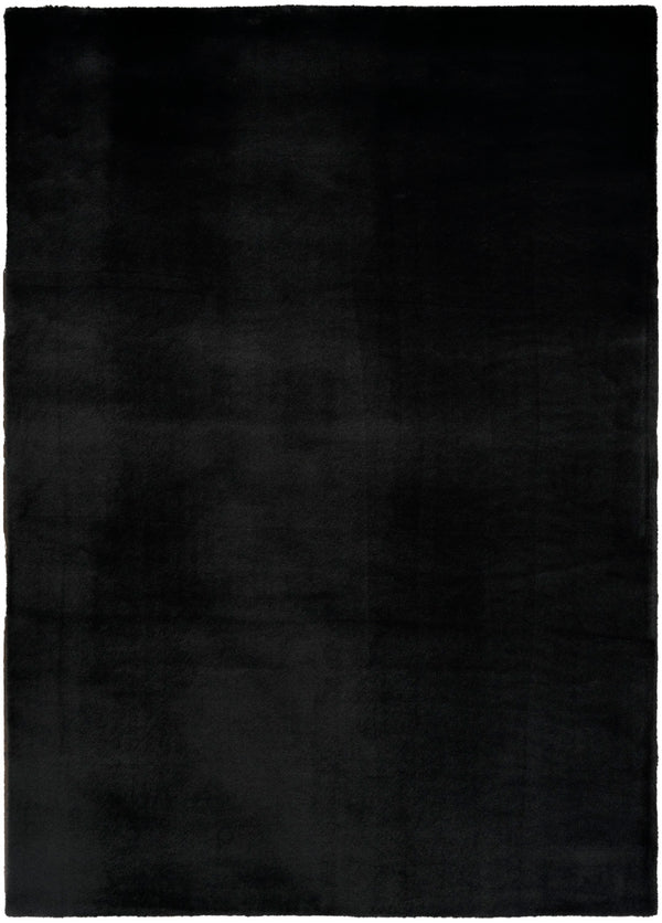 nourison soft plush rabbit fur sff01 black rug