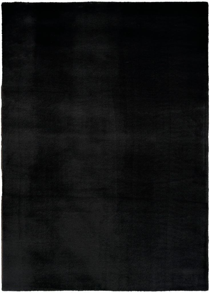 nourison soft plush rabbit fur sff01 black rug