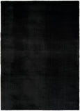 nourison soft plush rabbit fur sff01 black rug