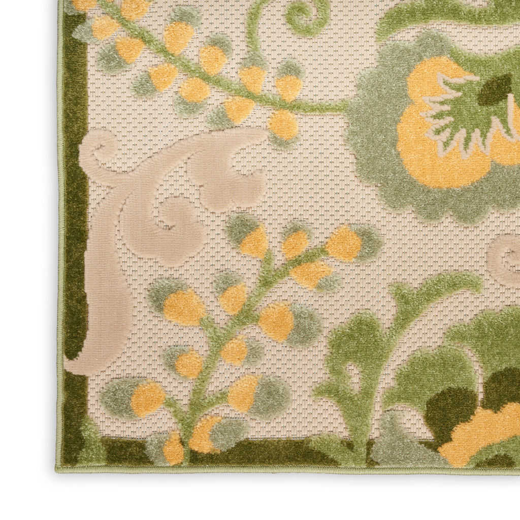nourison aloha alh17 ivory green rug