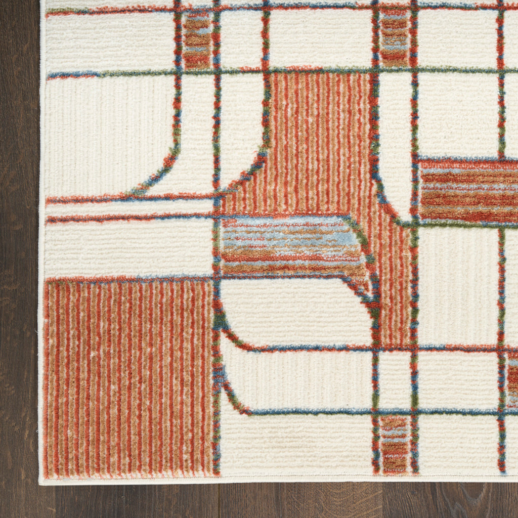 nourison nordic nrc17 ivory rust rug