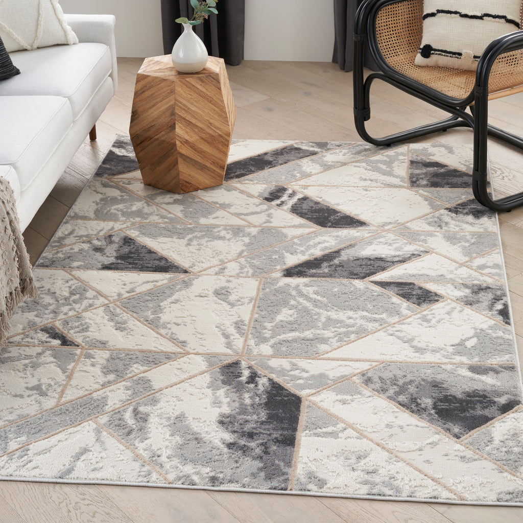 nourison elation etn11 ivory grey rug