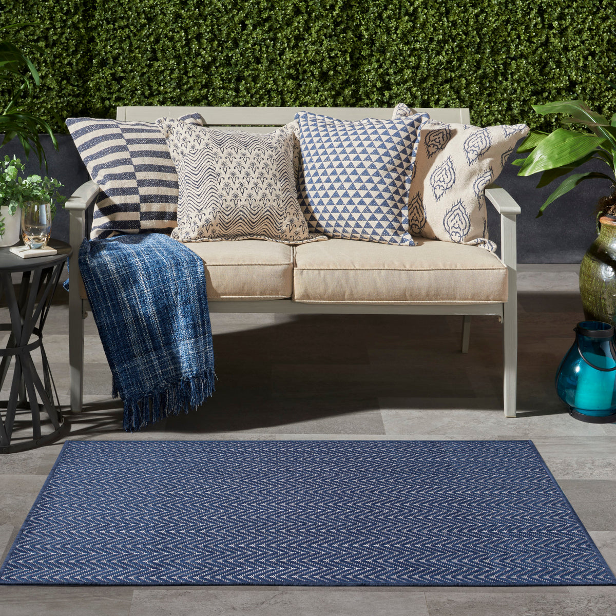 nourison horizon indoor outdoor hoz02 navy rug