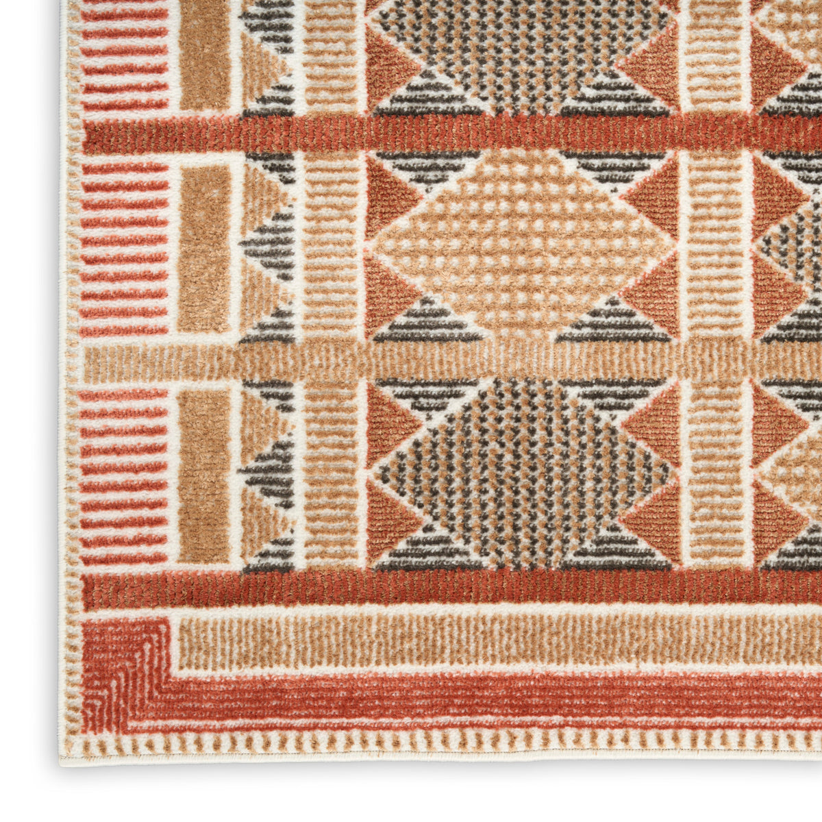 nourison nordic nrc06 rust multicolor rug