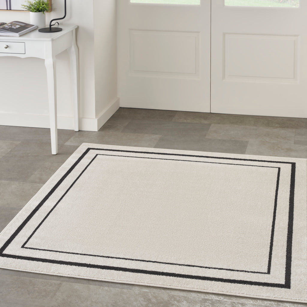 nourison nourison essentials nre02 ivory black rug