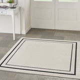 nourison nourison essentials nre02 ivory black rug