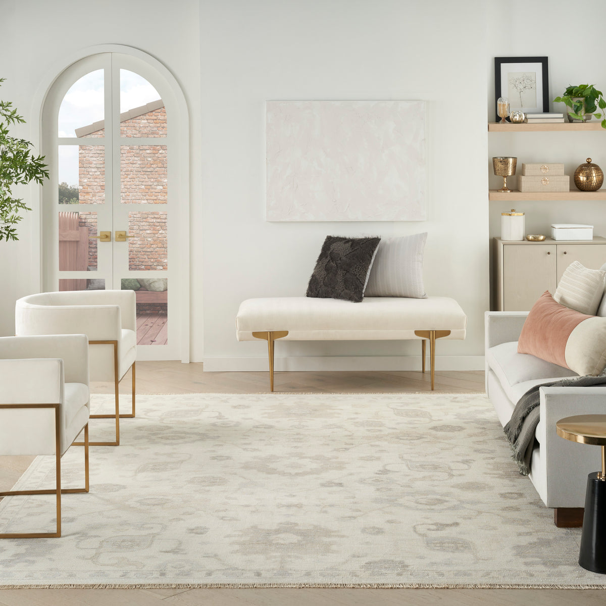 nourison aldora ald14 ivory grey rug
